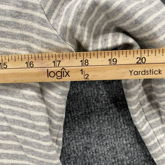 Standard James Perse Sweater 2 Womens M Gray Striped Pullover Hoodie Casual - Picture 7 of 8